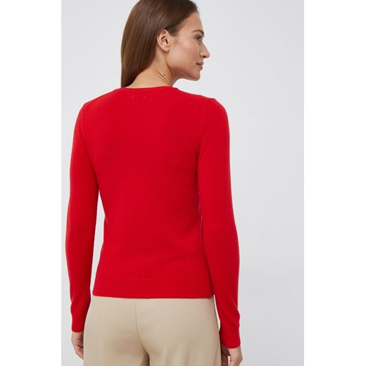 United Colors of Benetton sweter wełniany damski kolor czerwony lekki United Colors Of Benetton M ANSWEAR.com