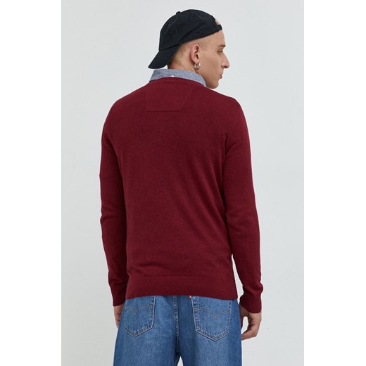 Tom Tailor sweter bawełniany męski kolor bordowy lekki Tom Tailor S ANSWEAR.com