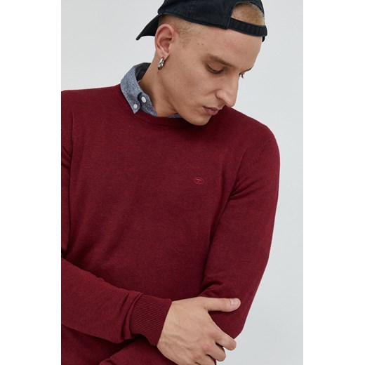 Tom Tailor sweter bawełniany męski kolor bordowy lekki Tom Tailor S ANSWEAR.com