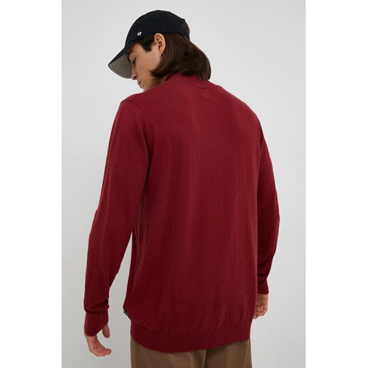 Wrangler sweter z domieszką wełny męski kolor czerwony lekki Wrangler XL ANSWEAR.com