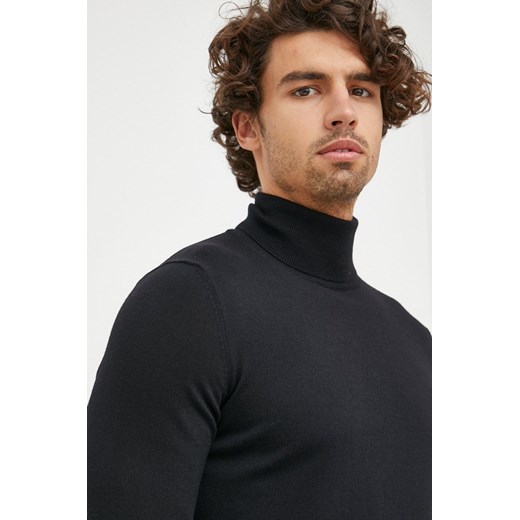 Joop! sweter wełniany męski kolor czarny lekki z golferm Joop! S ANSWEAR.com