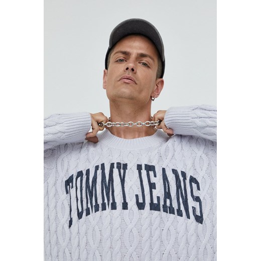Tommy Jeans sweter męski kolor szary ze sklepu ANSWEAR.com w kategorii Swetry męskie - zdjęcie 144765847