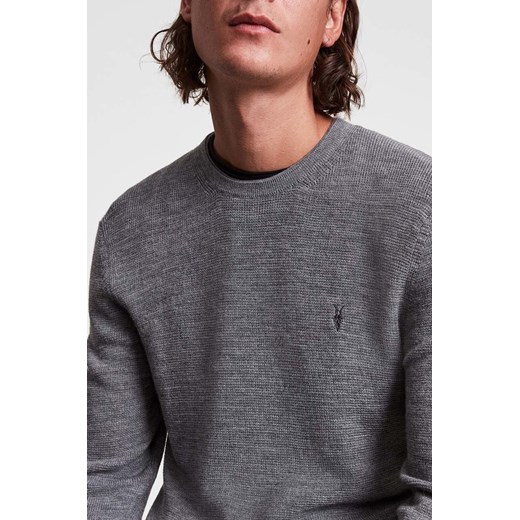 AllSaints sweter wełniany męski kolor czarny lekki L ANSWEAR.com