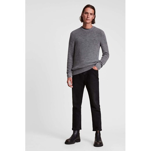 AllSaints sweter wełniany męski kolor czarny lekki L ANSWEAR.com