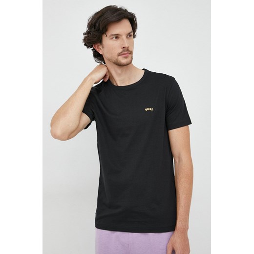 BOSS t-shirt bawełniany BOSS ATHLEISURE kolor czarny gładki M ANSWEAR.com