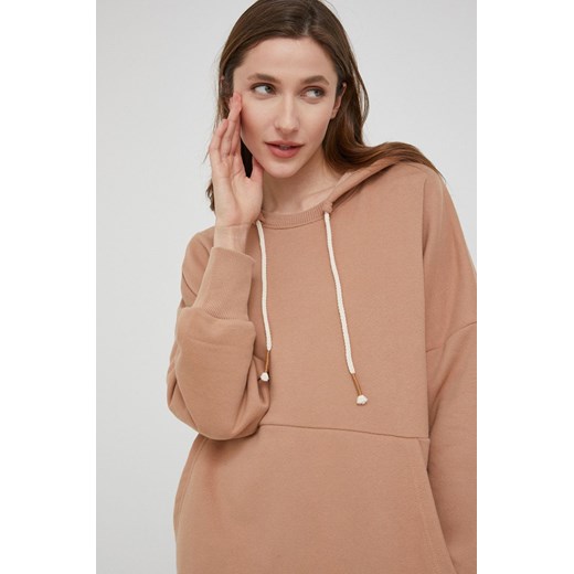 Answear Lab Bluza damska kolor brązowy z kapturem gładka Answear Lab L ANSWEAR.com