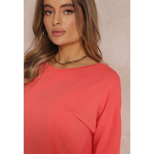 Różowa Bluzka z Okrągłym Dekoltem Basic  Sevo Renee XL okazyjna cena Renee odzież