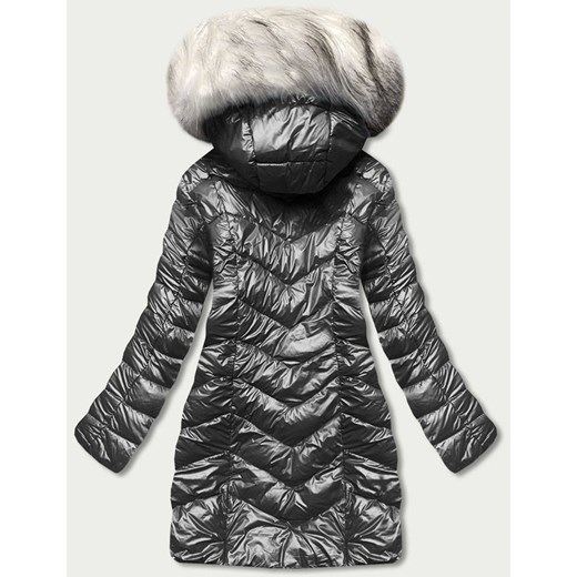 KURTKA ZIMOWA DAMSKA W KRATKĘ CZARNA (16M9053-392) Goodlookin.pl L (40) promocja goodlookin.pl
