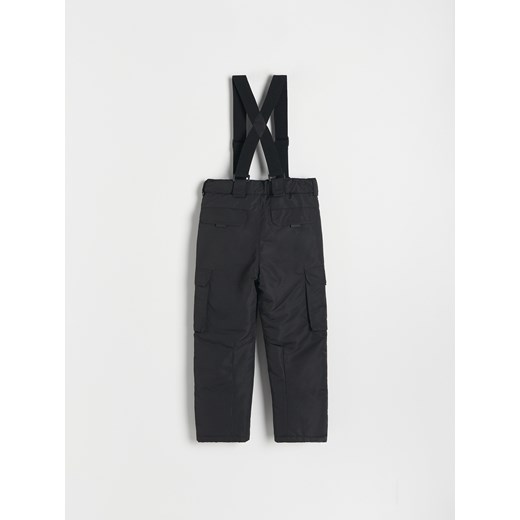 Reserved - Odblaskowe spodnie z szelkami - Czarny Reserved 158 (12 lat) Reserved