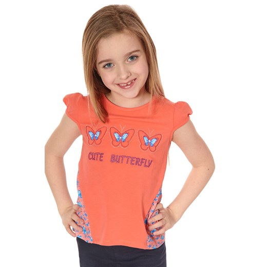 Bluzeczka dziewczęca z dłuższym tyłem pomarańczowa NDZ8158  promocja fasardi.com