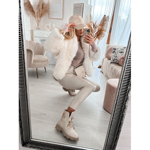 Kurtka futerko krótkie białe W333 L/40 Charlotte Fashion