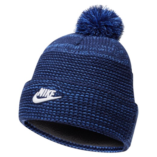 Wywijana czapka z pomponem Nike Sportswear - Niebieski Nike one size Nike poland