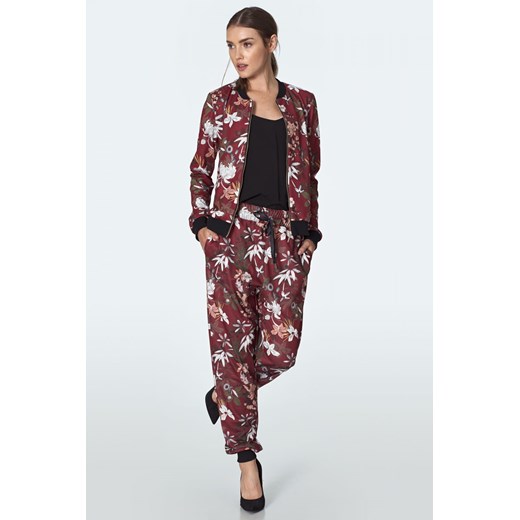 Bordowa bomberka w kwiaty BL01 Flowers/Bordo (36) Nife 42 DobraKiecka