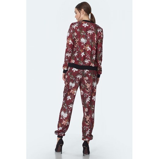 Bordowa bomberka w kwiaty BL01 Flowers/Bordo (36) Nife 44 DobraKiecka