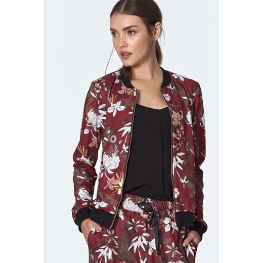 Bordowa bomberka w kwiaty BL01 Flowers/Bordo (36) Nife 38 DobraKiecka