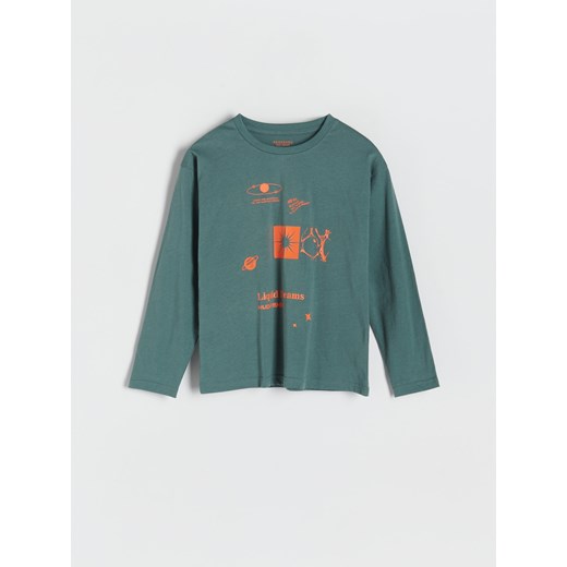 Reserved - Longsleeve z nadrukiem - Turquoise Reserved 134 (8 lat) Reserved