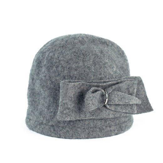 Wełniana czapka-kapelusik z kokardą szaleo szary czapka