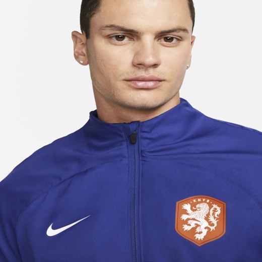 Męski dres piłkarski z tkaniny Nike Dri-FIT Holandia Strike - Niebieski Nike L Nike poland