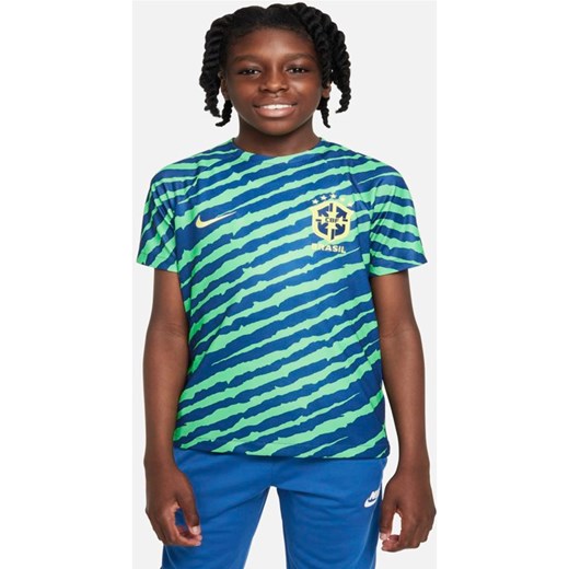 Przedmeczowa koszulka piłkarska dla dużych dzieci Nike Dri-FIT Brazylia - Nike XS Nike poland