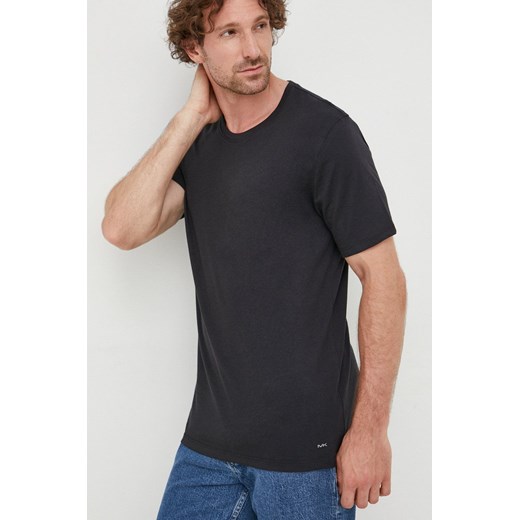 MICHAEL Michael Kors t-shirt bawełniany (3-pack) BR2C001023 kolor czarny gładki ze sklepu ANSWEAR.com w kategorii T-shirty męskie - zdjęcie 144860099