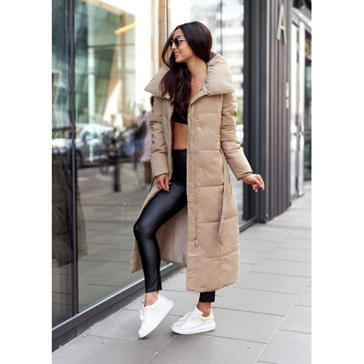 Gisele Maxi Long Kurtka Puch Premium Kolor Latte Premium XXL Ligari