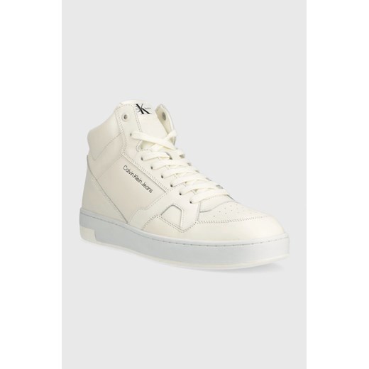 Buty sportowe męskie Calvin Klein białe skórzane wiązane 