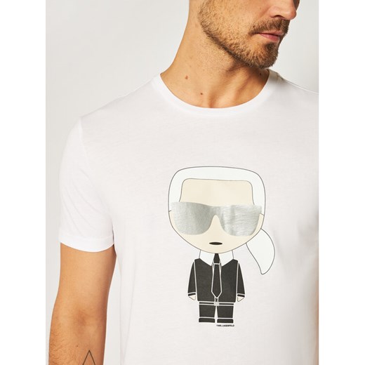 KARL LAGERFELD T-Shirt Crewneck 755061 502251 Biały Regular Fit Karl Lagerfeld L wyprzedaż MODIVO