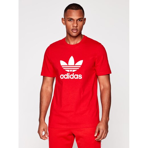 adidas T-Shirt adicolor Classics Trefoil GN3468 Czerwony Regular Fit S okazyjna cena MODIVO