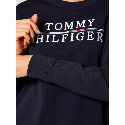 Tommy Hilfiger Bluza Logo Embroidery WW0WW29246 Granatowy Relaxed Fit Tommy Hilfiger S wyprzedaż MODIVO