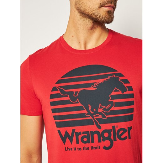 Wrangler T-Shirt Horse Tee W7G1D3X3A Czerwony Regular Fit Wrangler L wyprzedaż MODIVO