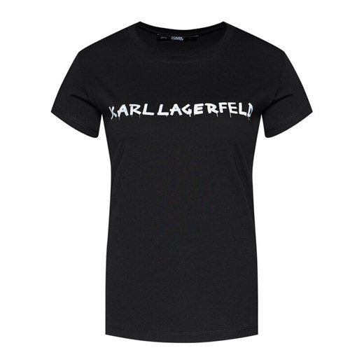 KARL LAGERFELD T-Shirt Graffiti Logo 206W1701 Czarny Regular Fit Karl Lagerfeld S wyprzedaż MODIVO
