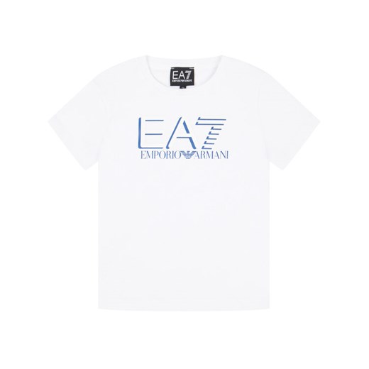 EA7 Emporio Armani T-Shirt 3HBT53 BJT3Z 1100 Biały Regular Fit 12Y MODIVO promocyjna cena