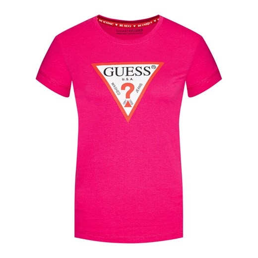 Guess T-Shirt Original W1RI00 I3Z11 Różowy Regular Fit Guess M promocja MODIVO