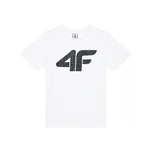 4F T-Shirt HJL21-JTSM010B Biały Regular Fit 152 promocja MODIVO