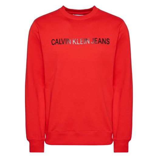 Calvin Klein Jeans Bluza J30J307758 Czerwony Regular Fit L wyprzedaż MODIVO