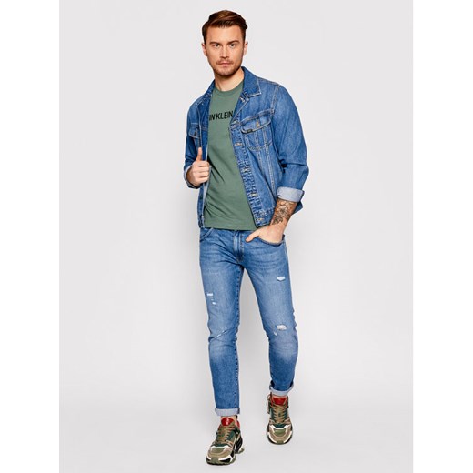 Calvin Klein Jeans T-Shirt J30J307856 Zielony Regular Fit L promocyjna cena MODIVO