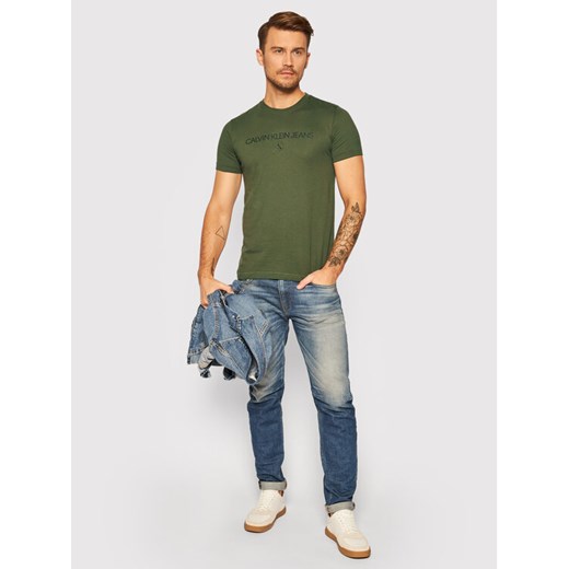 Calvin Klein Jeans T-Shirt J30J316477 Zielony Regular Fit M wyprzedaż MODIVO
