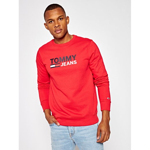 Tommy Jeans Bluza Tjm Corp Logo Crew DM0DM07930 Czerwony Regular Fit Tommy Jeans L okazja MODIVO
