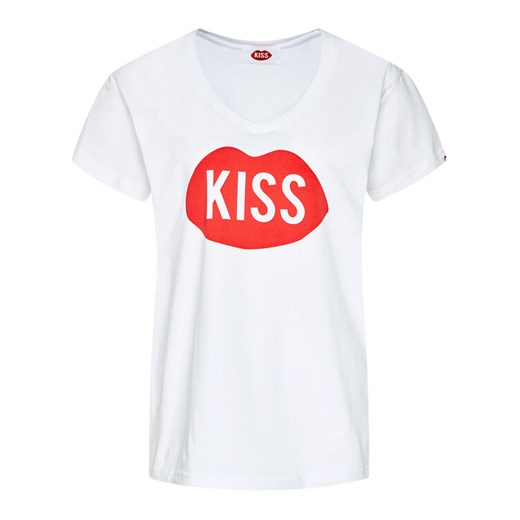 PLNY LALA T-Shirt Kiss PL-KO-TS-0185 Biały Regular Fit M okazyjna cena MODIVO