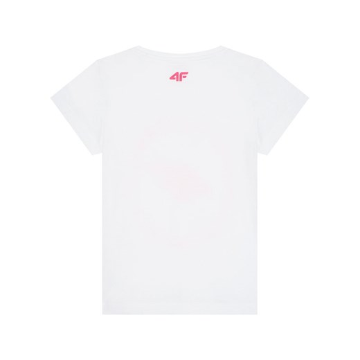 4F T-Shirt HJL21-JTSD005A Biały Regular Fit 164 okazyjna cena MODIVO