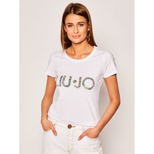 Liu Jo Beachwear T-Shirt VA0172 J5003 Biały Regular Fit S okazja MODIVO