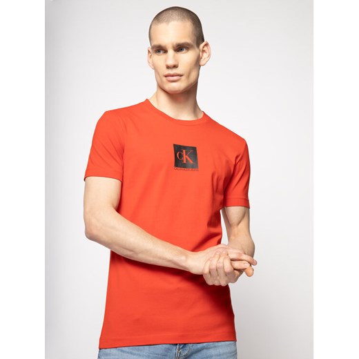 Calvin Klein Jeans T-Shirt J30J314755 Czerwony Slim Fit L wyprzedaż MODIVO