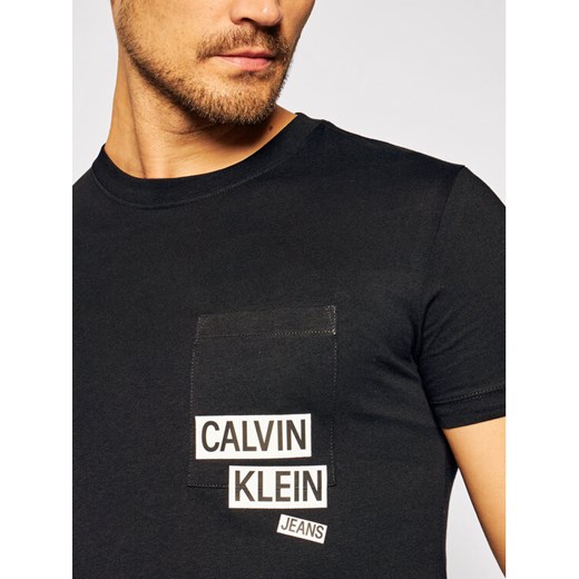 Calvin Klein Jeans T-Shirt J30J316467 Czarny Slim Fit S okazyjna cena MODIVO