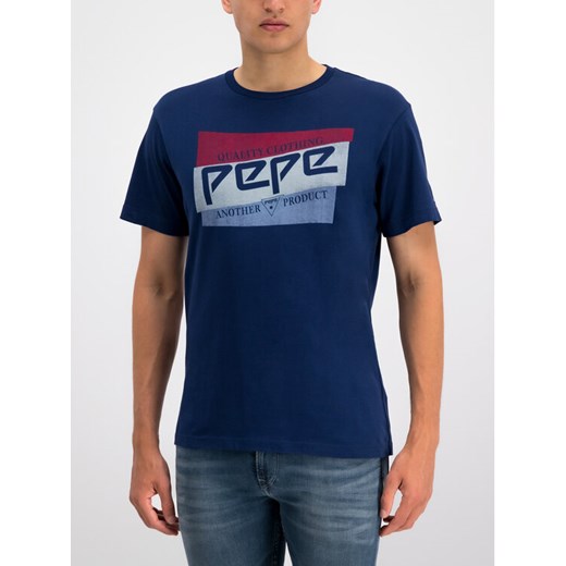 Pepe Jeans T-Shirt PM506545 Granatowy Regular Fit Pepe Jeans L promocyjna cena MODIVO