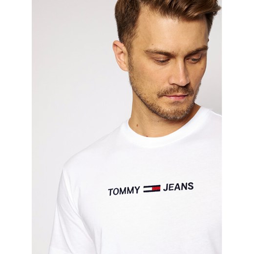 Tommy Jeans T-Shirt Tjm Straight Logo Tee DM0DM09382 Biały Regular Fit Tommy Jeans L wyprzedaż MODIVO