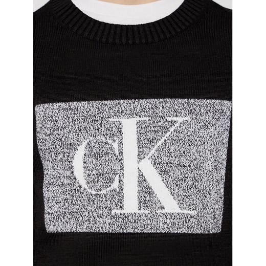 Calvin Klein Jeans Sweter Oco Monogram Box IB0IB00623 Czarny Regular Fit 14Y okazja MODIVO