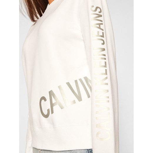 Calvin Klein Jeans Bluza J20J214798 Biały Regular Fit S okazja MODIVO