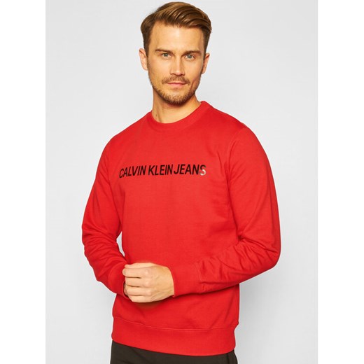 Calvin Klein Jeans Bluza J30J307758 Czerwony Regular Fit L okazja MODIVO