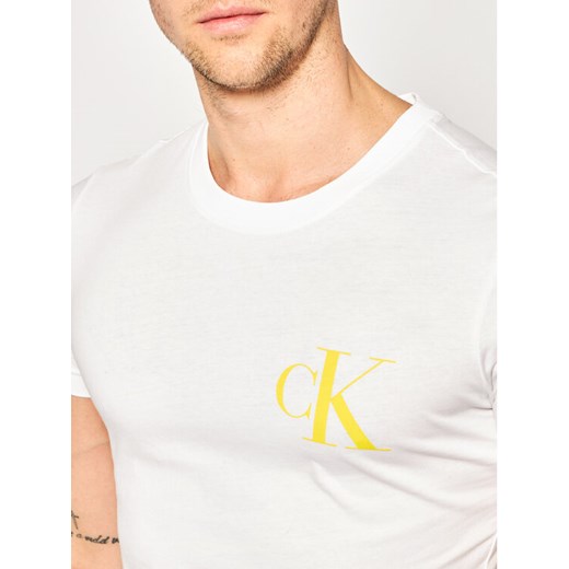 Calvin Klein Jeans T-Shirt Instit Back Pop Logo J30J315175 Biały Regular Fit XL promocyjna cena MODIVO