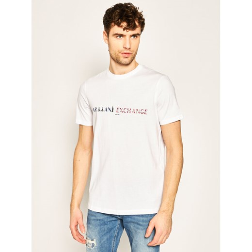 Armani Exchange T-Shirt 6GZTDS ZJH4Z 6195 Biały Slim Fit Armani Exchange L okazja MODIVO